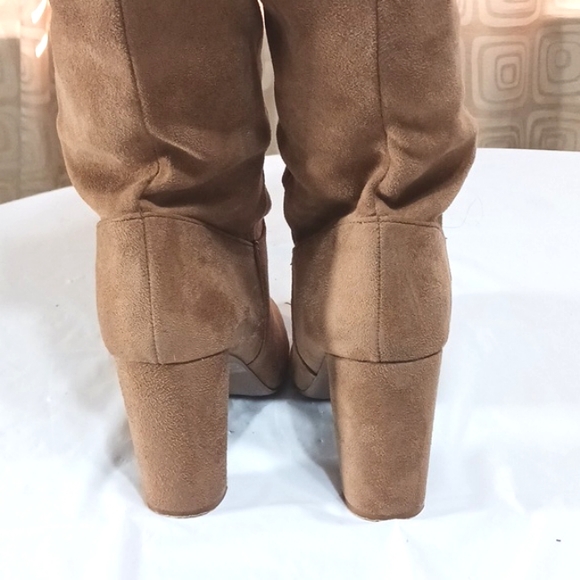 Qupid Shoes Qupid Brown Suede Knee High Lace Up Boot Poshmark